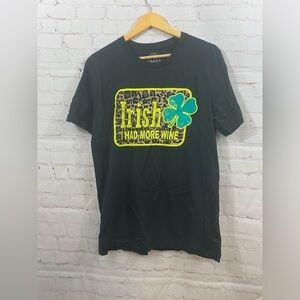 Crazy Train Irish I Had More Wine Short Sleeve T-Shirt Womens Size Large